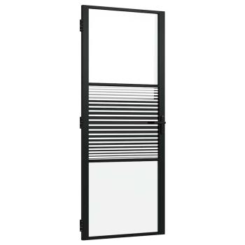 Innentür Schwarz 83 x 201.5 cm Gehärtetes Glas, Aluminium