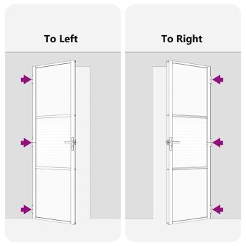 Innentür Schwarz 93 x 201.5 cm Gehärtetes Glas, Aluminium