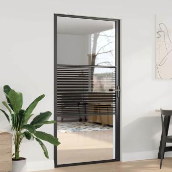 ARDEBO.de - Innentür Schwarz 102.5 x 201.5 cm Gehärtetes Glas, Aluminium