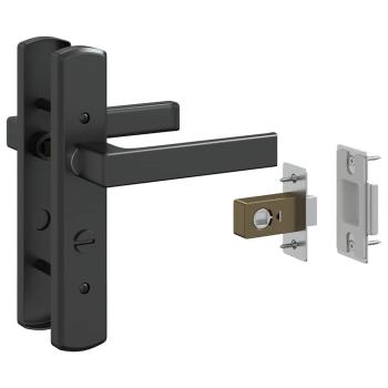 Innentür Schwarz 102.5 x 201.5 cm Gehärtetes Glas, Aluminium