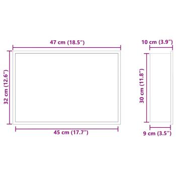 Duschnische Silber 45 x 30 x 9.5 cm Edelstahl