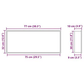 Duschnische Weiß 75 x 30 x 9.5 cm Edelstahl