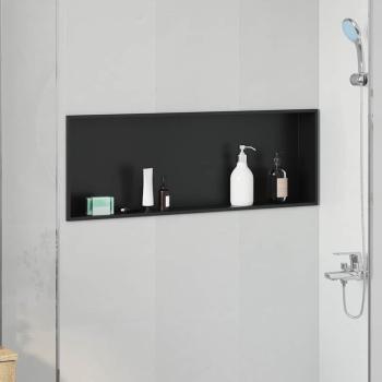ARDEBO.de - Duschnische Schwarz 90 x 30 x 9.5 cm Edelstahl