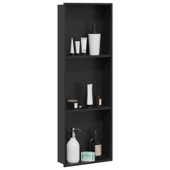 Duschnische Schwarz 90 x 30 x 9.5 cm Edelstahl