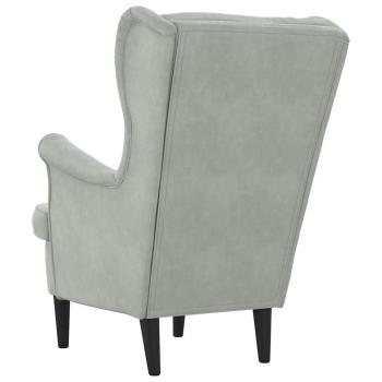 Sessel Hellgrau 71 x 92 x 91 cm Samt