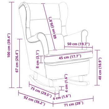 Schaukelstuhl 71 x 92 x 100 cm 100% Polyester Sperrholz
