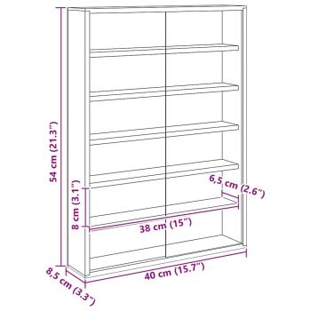 Holz-Sammelvitrine mit Regal Braun 40 x 8,5 x 54 cm Sperrholz