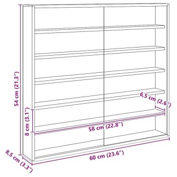 Holz-Sammelvitrine mit Regal Braun 60 x 8,5 x 54 cm Sperrholz
