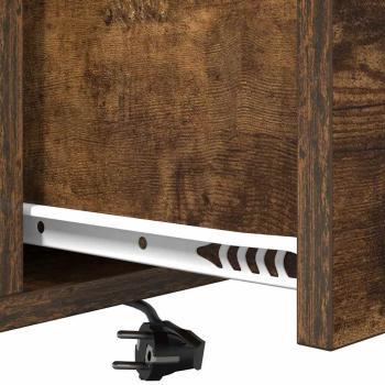 Nachttisch mit Ladestation Räuchereiche Holzwerkstoff