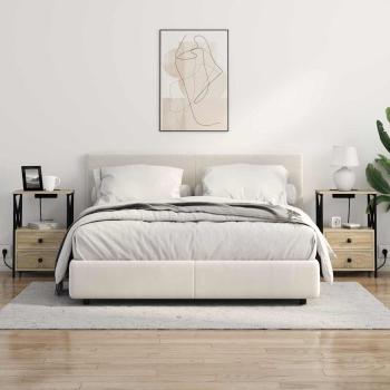 Nachttisch mit Ladestation Sonoma Eiche Holzwerkstoff