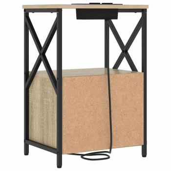 Nachttisch mit Ladestation Sonoma Eiche Holzwerkstoff