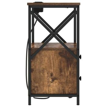 Nachttisch mit Ladestation Räuchereiche Holzwerkstoff