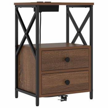 Nachttisch 2 stk. Braun Eichen-Optik 40 x 31 x 60 cm