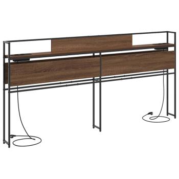 Stauraum-Kopfteil Braune Eiche 200 cm Holzwerkstoff