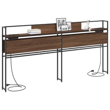 Stauraum-Kopfteil Braune Eiche 200 cm Holzwerkstoff