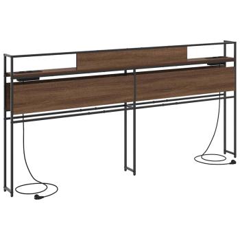 Stauraum-Kopfteil Braune Eiche 200 cm Holzwerkstoff