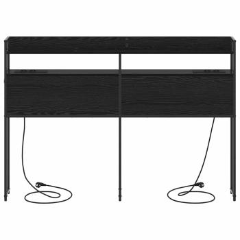 Stauraum-Kopfteil mit Regal Schwarze Eiche 140 cm Holzwerkstoff