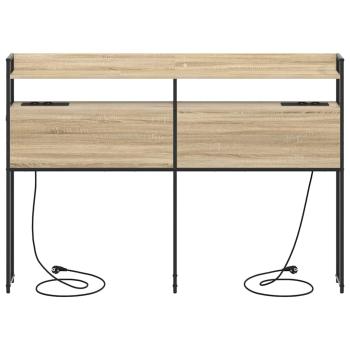 Stauraum-Kopfteil mit Regal Sonoma Eiche 140 cm Holzwerkstoff