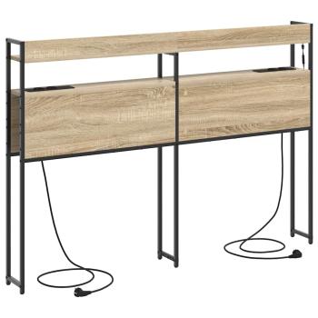 Stauraum-Kopfteil mit Regal Sonoma Eiche 140 cm Holzwerkstoff