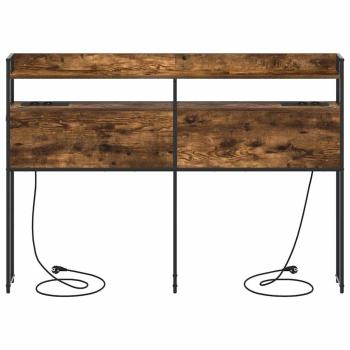 Stauraum-Kopfteil mit Regal Räuchereiche 140 cm Holzwerkstoff
