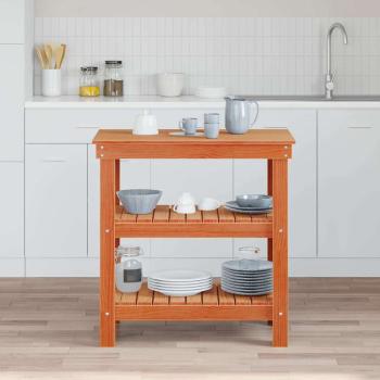 ARDEBO.de - Werkbank Wachsbraun 78.5 x 50 x 80 cm Massivholz Kiefer