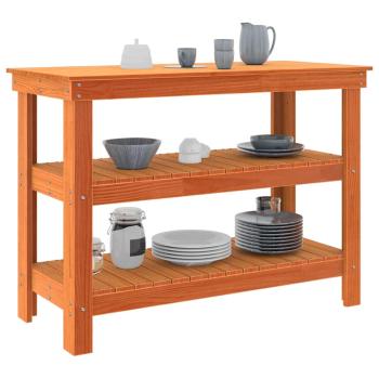 Werkbank Wachsbraun 110.5 x 50 x 80 cm Massivholz Kiefer