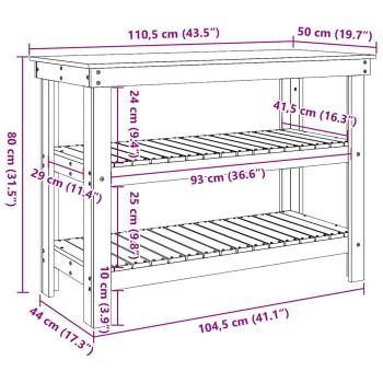 Werkbank Wachsbraun 110.5 x 50 x 80 cm Massivholz Kiefer