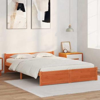 Bettgestell Wachsbraun 160 x 200 cm Massivholz Kiefer