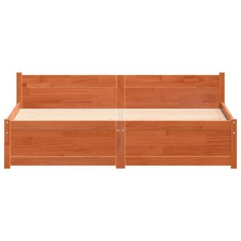 Bettgestell Wachsbraun 160 x 200 cm Massivholz Kiefer