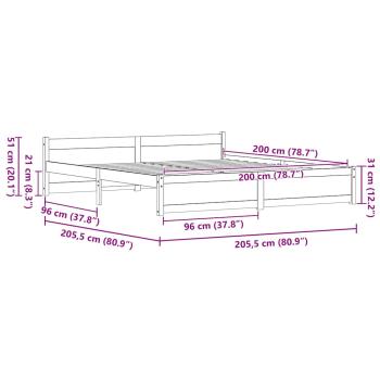 Bettgestell Wachsbraun 200 x 200 cm Massivholz Kiefer