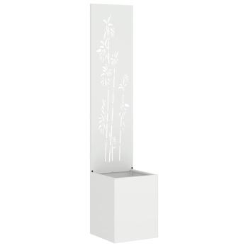 ARDEBO.de - Blumentopf mit dekorativem Paneel Weiß 32 x 140 cm