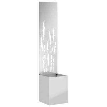 Blumentopf mit dekorativem Paneel Silber 32 x 140 cm