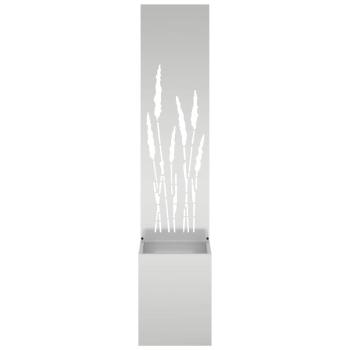 Blumentopf mit dekorativem Paneel Silber 32 x 140 cm