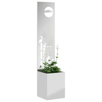 Blumentopf mit dekorativem Paneel Silber 32 x 140 cm