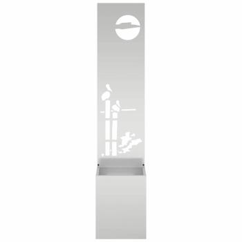 Blumentopf mit dekorativem Paneel Silber 32 x 140 cm