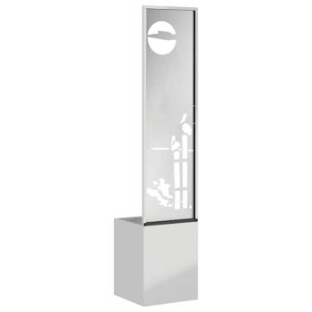 Blumentopf mit dekorativem Paneel Silber 32 x 140 cm