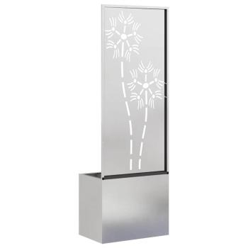 ARDEBO.de - Blumentopf mit dekorativem Paneel Silber 50 x 140 cm Edelstahl
