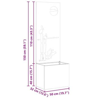Blumentopf mit dekorativem Paneel Anthrazit 50 x 140 cm