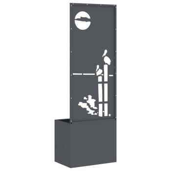 Blumentopf mit dekorativem Paneel Anthrazit 50 x 140 cm