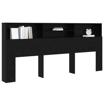 Kopfteil Schrank mit Regal Schwarze Eiche 220 x 19 x 101.5 cm