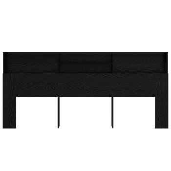 Kopfteil Schrank mit Regal Schwarze Eiche 220 x 19 x 101.5 cm