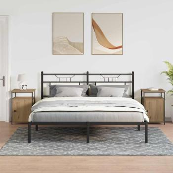 Nachttisch 2 pcs Eiche handwerklich Holzwerkstoff