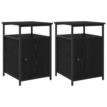 Nachttisch 2 pcs Schwarze Eiche Holzwerkstoff