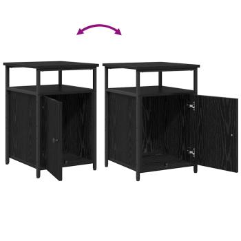 Nachttisch 2 pcs Schwarze Eiche Holzwerkstoff