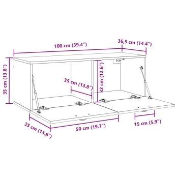 Wandschrank Altholz 100 x 36.5 x 35 cm Holzwerkstoff