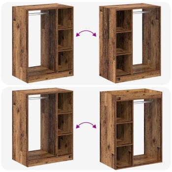 Kleiderschrank mit Regal Altholz 77 x 48 x 102 cm Holzwerkstoff