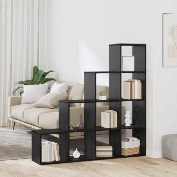 ARDEBO.de - Raumteiler Bücherregal Schwarze Eiche 131,5 x 29 x 131,5 cm