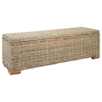 ARDEBO.de - Truhe 110 cm Natur Kubu Rattan & Massivholz Mahagoni
