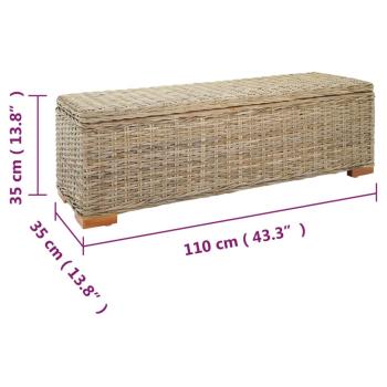 Truhe 110 cm Natur Kubu Rattan & Massivholz Mahagoni
