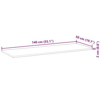 Tischplatte Rechteckig 140x50x2 cm Massivholz Akazie